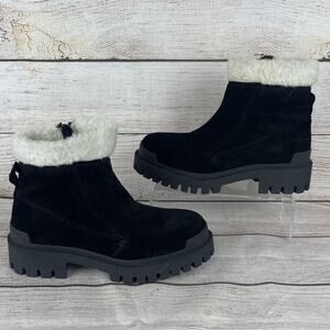 Miz Mooz Hessy Womens Sz EU 39 US 6.5-7 Ankle Boots Black Suede Wool Lining